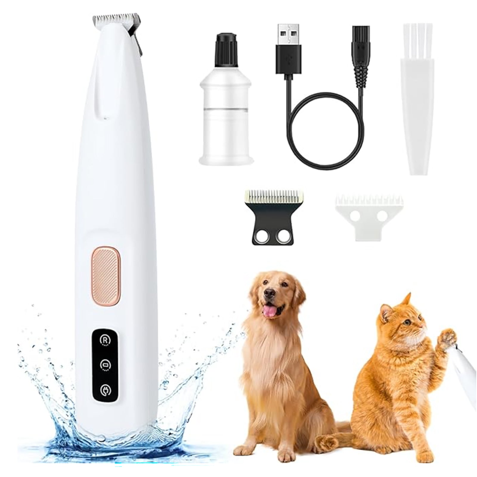 Waterproof LED Light Pet Nail and Hair Grooming Clipper|USB chargeable|Cat dog Gift|Electric Automatic Pet Trimmer