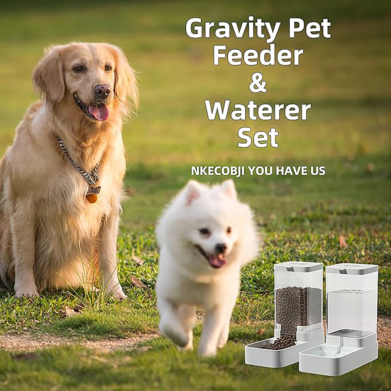 Gravity Pet Feeder and Water Dispenser Set|Self-Feeding|Large Capacity|Cheap and Convenient