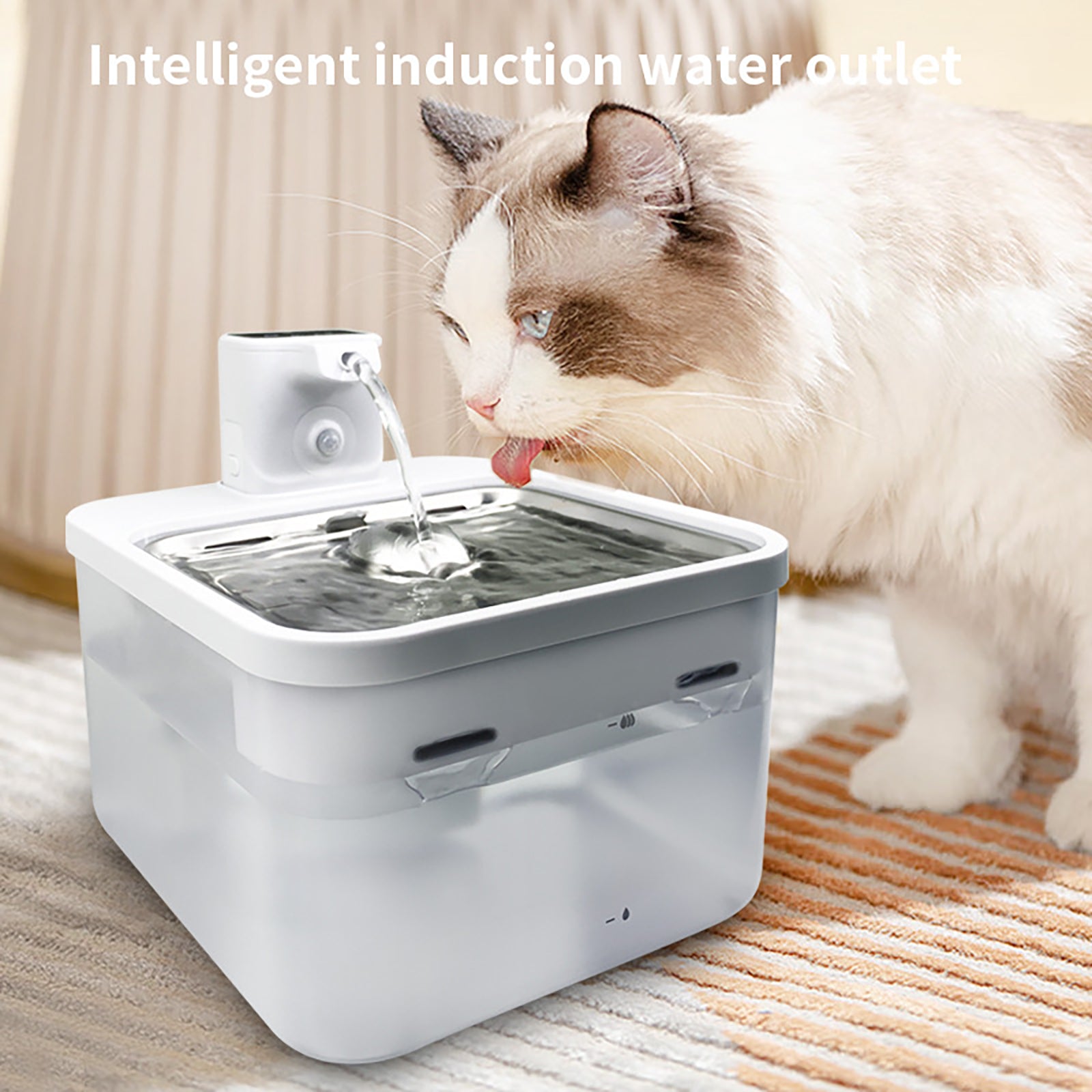 Cat and Dog Self-Circulating Wireless Inductive Automatic Silent Pet Water Dispenser|Smart Safety and Clean Fountain|Intelligent Pet Water