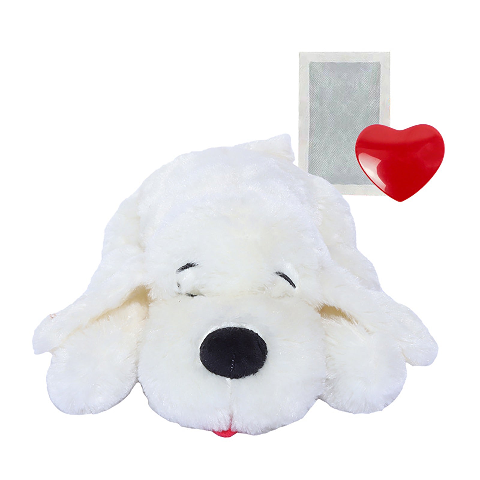 Pet Puppy heartbeat stuffed toy|Easy to use|Automatically heated|Cat and Dog Heart Health