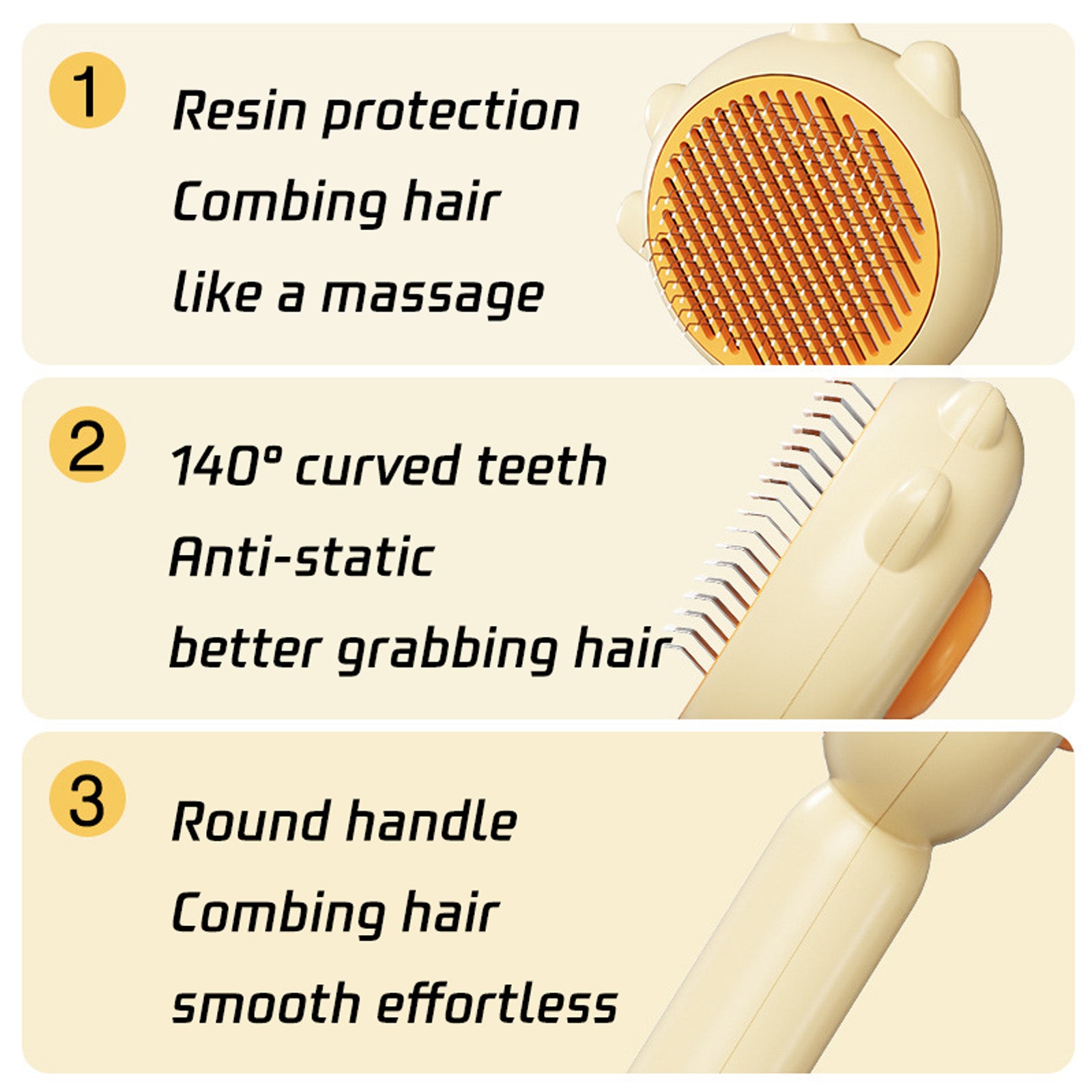 Needle comb for removing loose hair