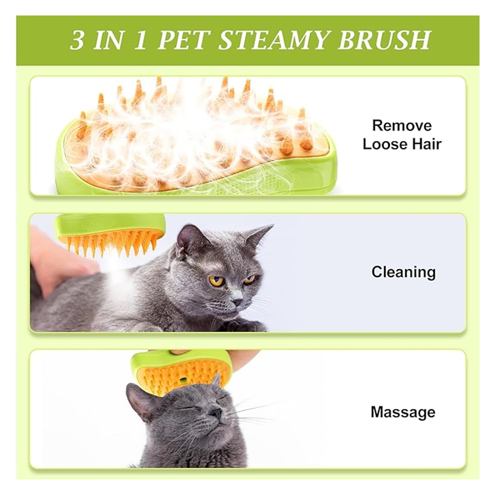 Hair Clean Needy Pet Steam Hair Brush|Mango-shape Design|Easy Use for Comfortable