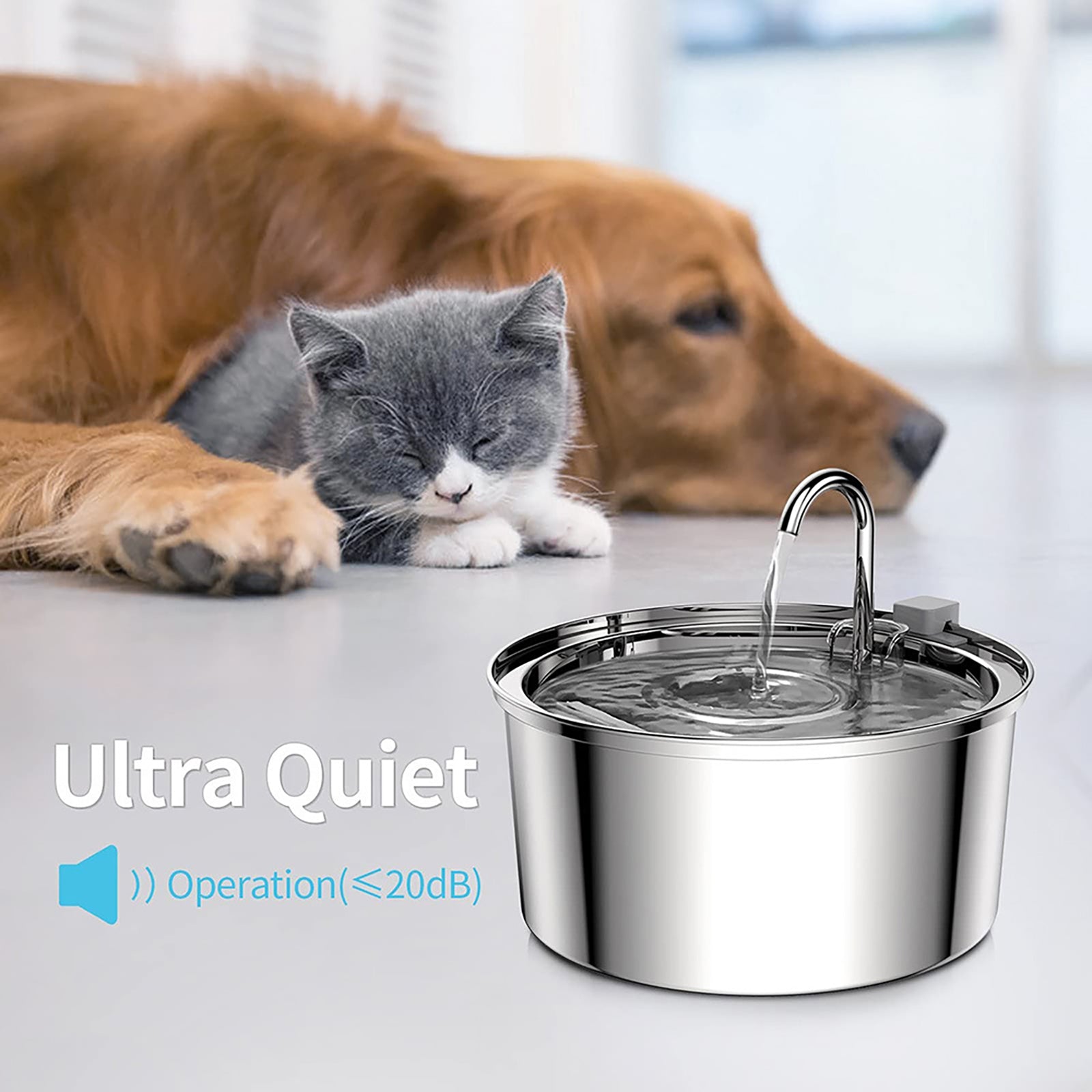 Automatic Water Circulation Circular Pet Fountain|Silent Drink Waterer|Large Capacity|for Small to Medium Pets