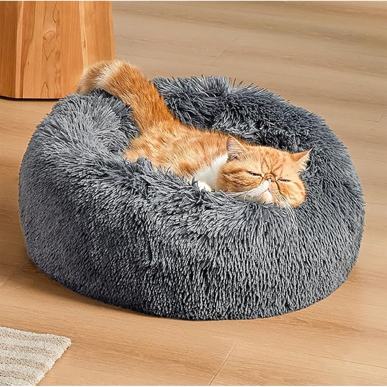 Comfortable and Warm Plush Circular Pet Bed by Safety Material|Cat Dog House