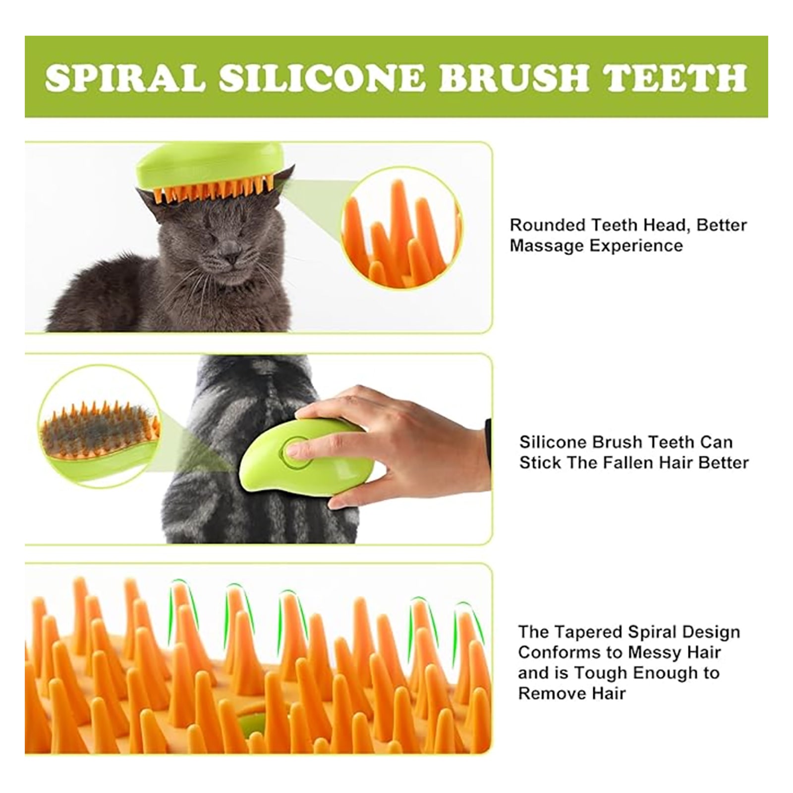 Hair Clean Needy Pet Steam Hair Brush|Mango-shape Design|Easy Use for Comfortable