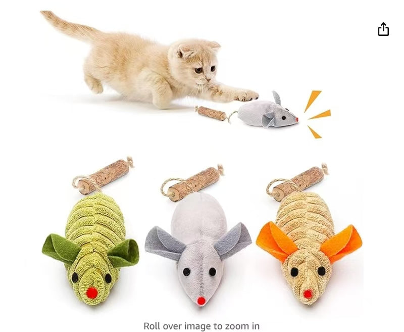 Cat Toy Squeaky Catnip-filled Mouse|Pet Cat Toy|Safety Material|Diverse Attractions