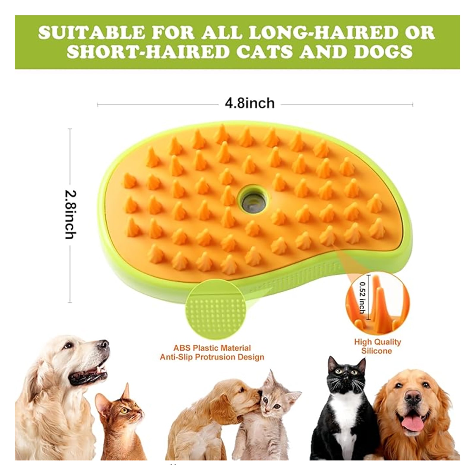 Hair Clean Needy Pet Steam Hair Brush|Mango-shape Design|Easy Use for Comfortable